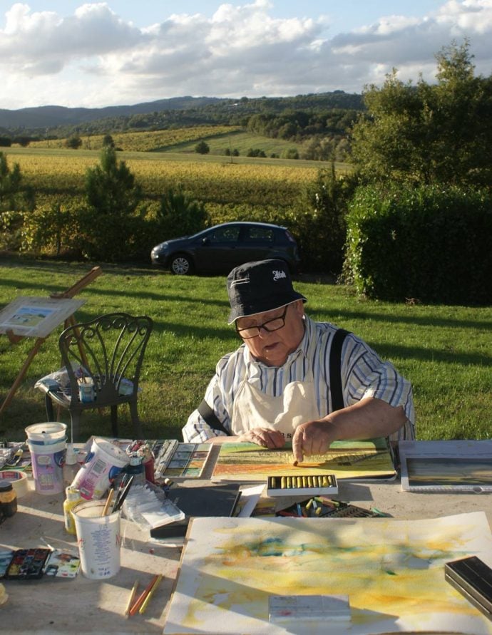 painting guest in robert in tuscany
