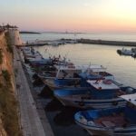 Beautiful view from the harbour in Puglia overlooking the sea