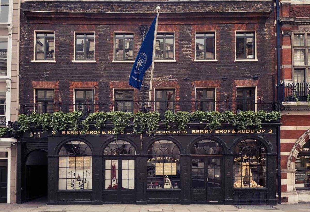 Shop exterior of the infamous wine merchants Berry Bro & Rudd