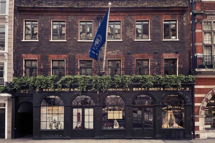 Shop exterior of the infamous wine merchants Berry Bro & Rudd