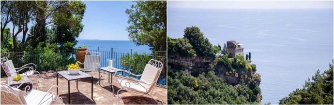 Sea views from Villa Torre on the Amalfi Coast