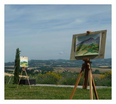 Watercolour paintings in Tuscany