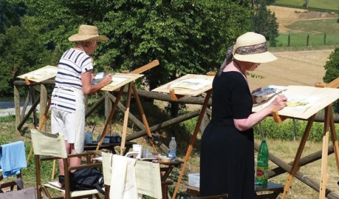 Group of painters in Tuscany