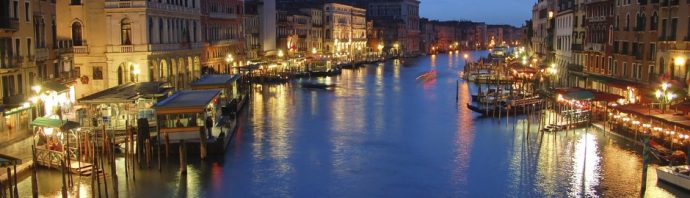 Venice canals at night