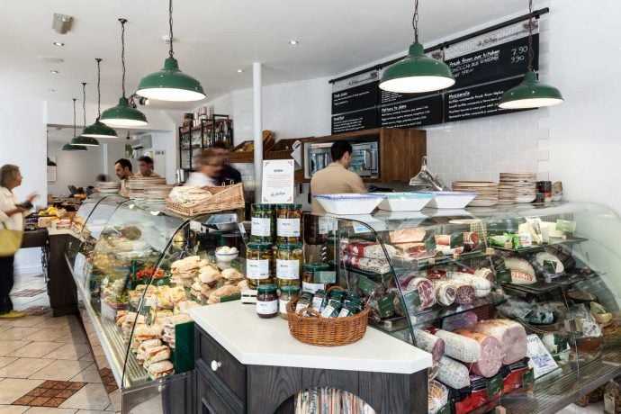 Italian Deli La Bottega shop from the insight