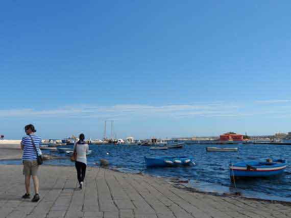 Seaside in Sicily. Sicilian harbour with boats in Marzamemi.