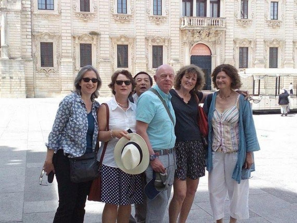 Our cooking guests on an excursion to Lecce in Puglia. 