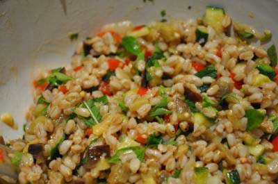 Farro Salad in a bowl 