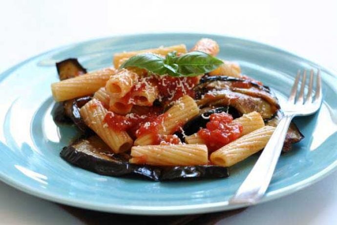 Pasta alla Norma on a plate