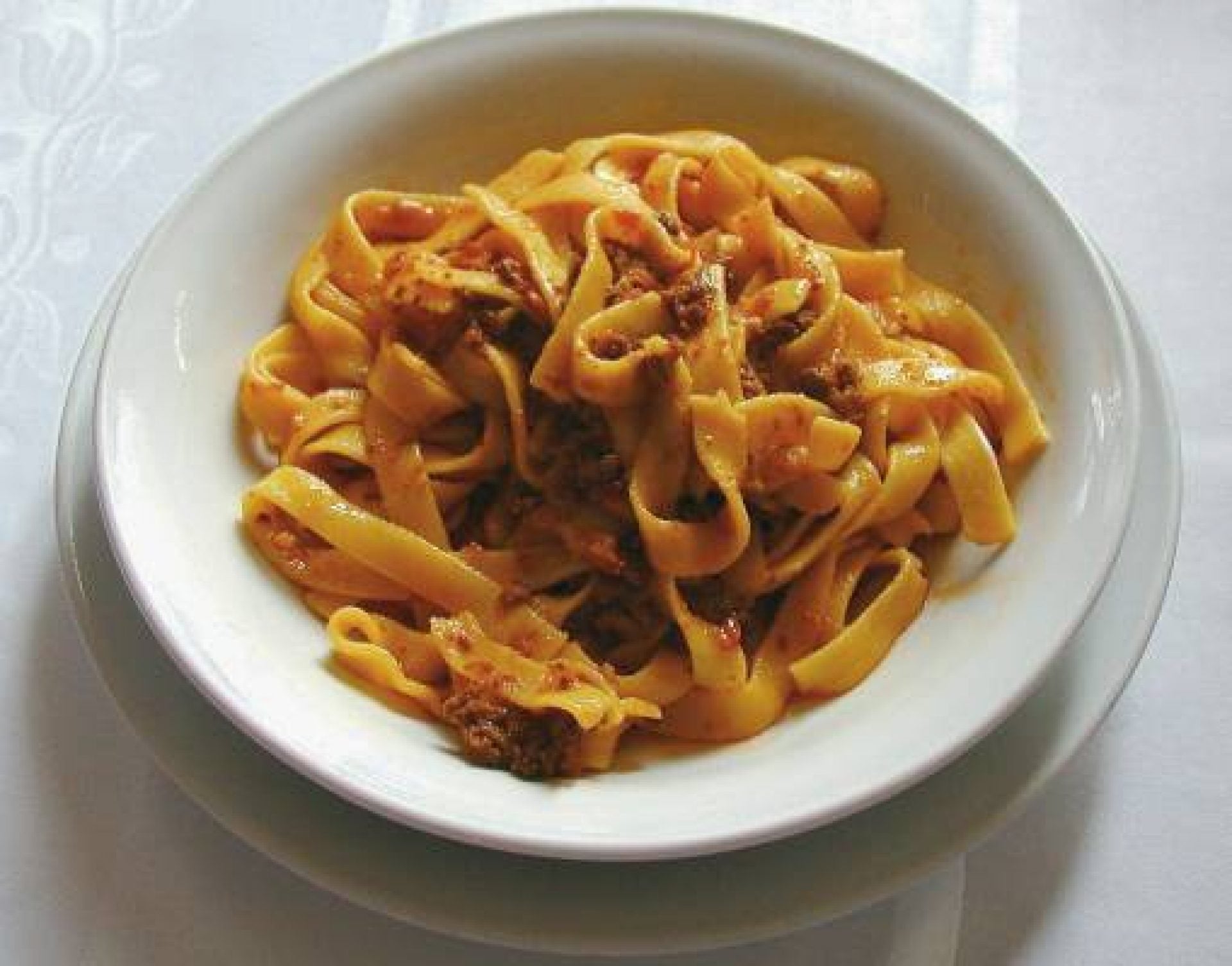 Italian Food Recipe Pappardelle with Roast Beef Sauce