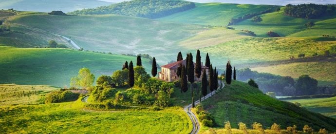 Beautiful scenery in Val D'Orcia in Tuscany