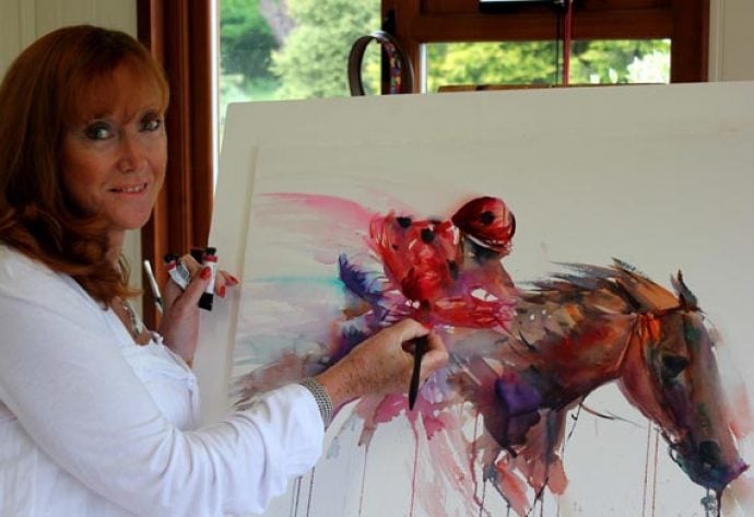 jean haines in her art studio