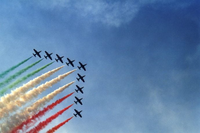 Planes in Italy showing Italian flag