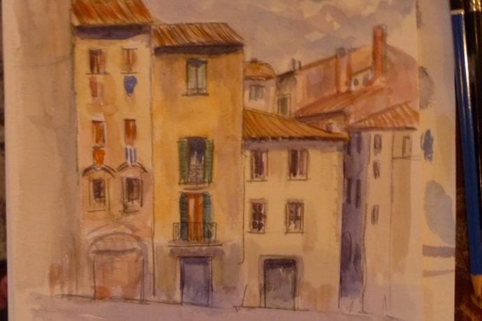 Watercolour Painting by Michael Gahagan in Arezzo