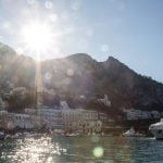 Sunshine reflecting in the sea at the Amalfi coast