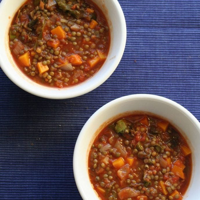 Chunky Italian lentil soup