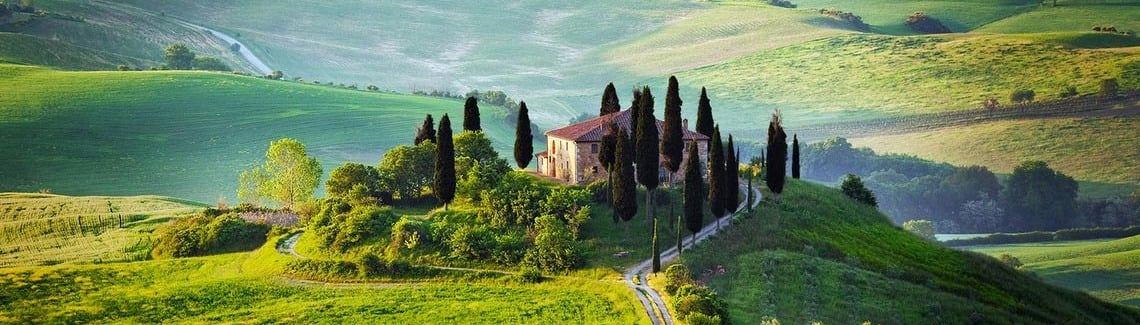 Beautiful scenery in Val D'Orcia in Tuscany