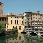 Treviso bridge and buildings