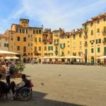 Oval piazza in Lucca, Italy