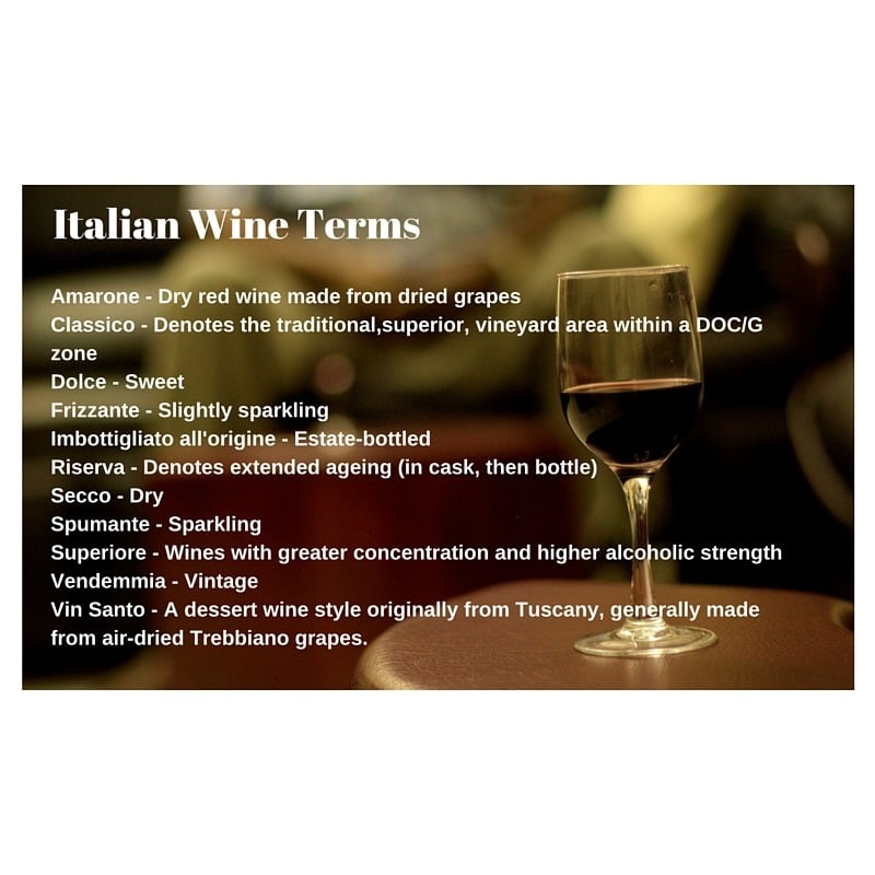 What is the difference between DOCG & DOC Italian Wines?