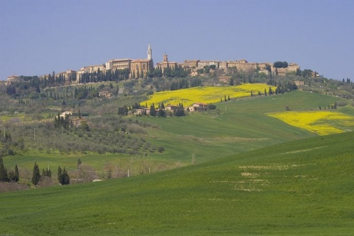 View of the hills of Pienza