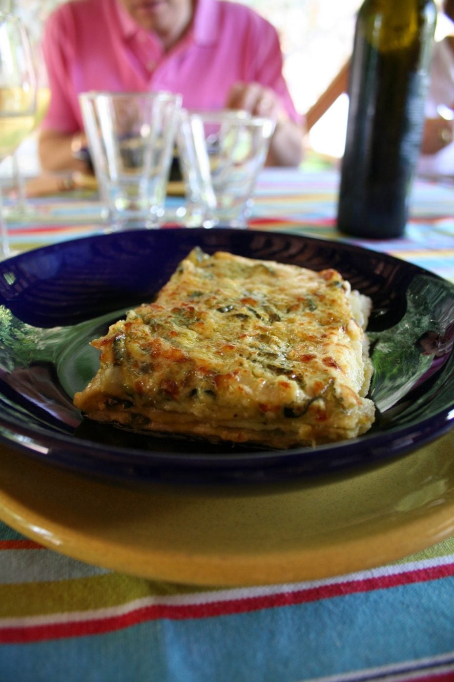 Lasagne with pesto and green beans