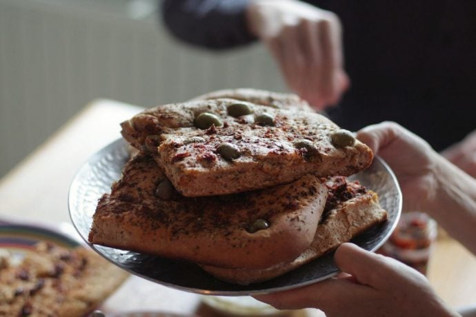 Olive Bread on a plate