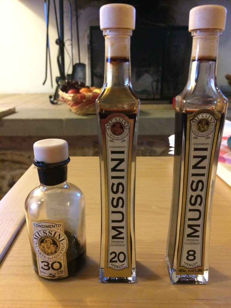 Three different types of Balsamic Vinegar 