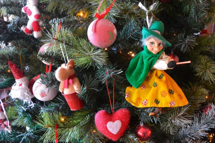 La Befana decoration on a Christmas tree