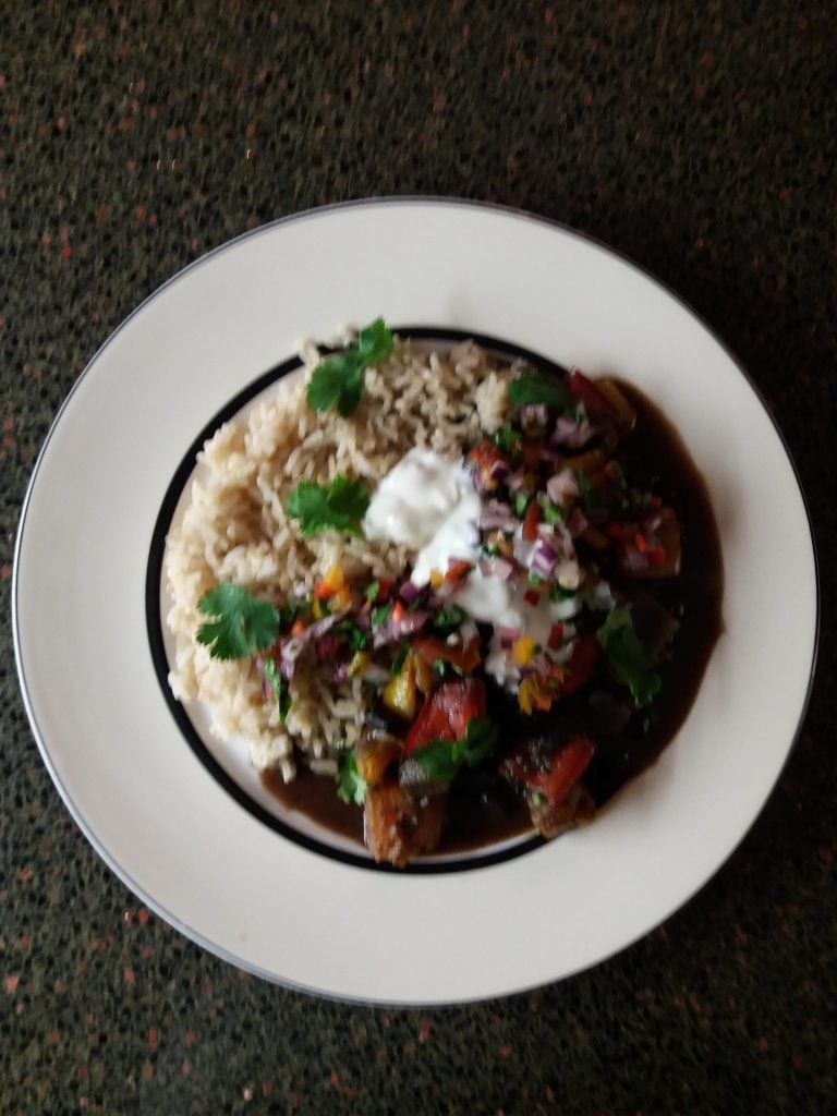 Marilyn's smokey veggie feijoada from Jamie Oliver's cookbook