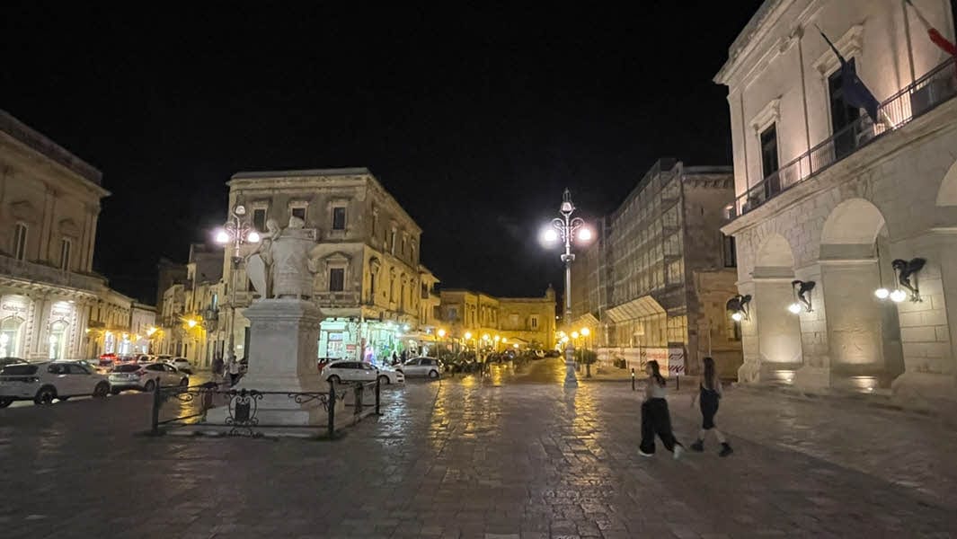Palazzo in Lecce in the evening. 
