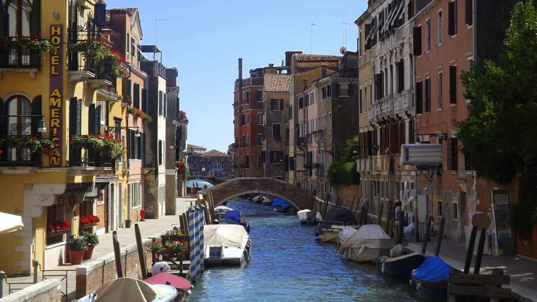 Waterways and canals in Venice.