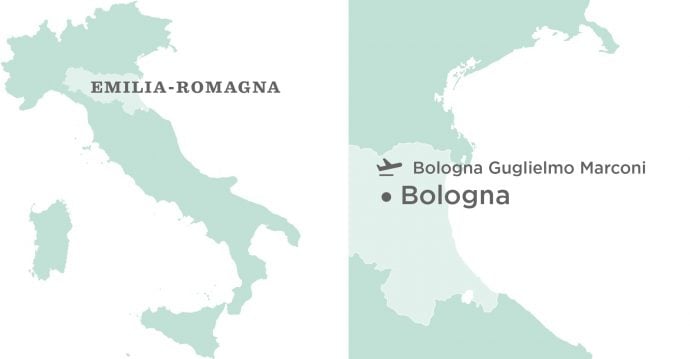 Flavours Holidays Bologna Region, Villa and Airport Map
