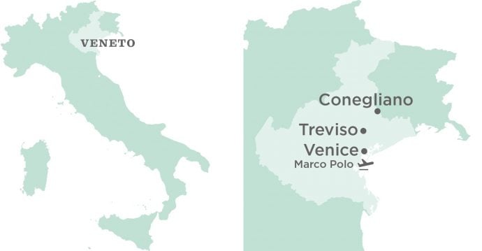 Flavours Holidays Venice Region, Villa and Airport Map