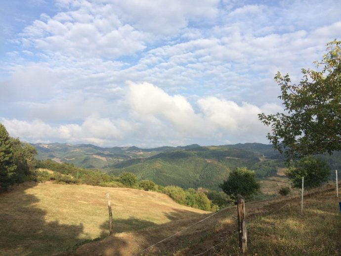 View from the villa - Romagna hills above town of Tredozio