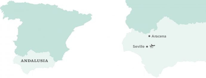 Andalusia Map with Seville