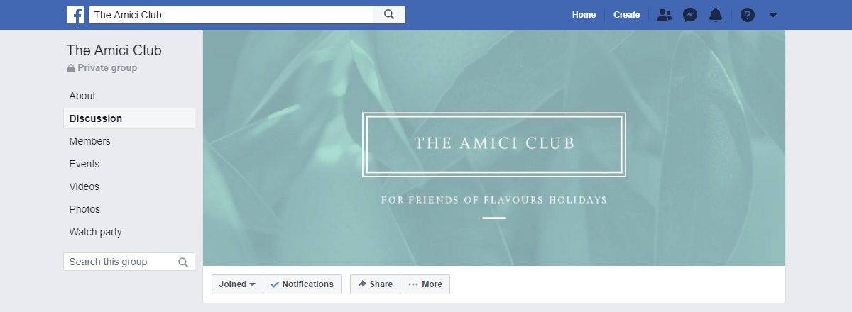 Amici Club on Facebook