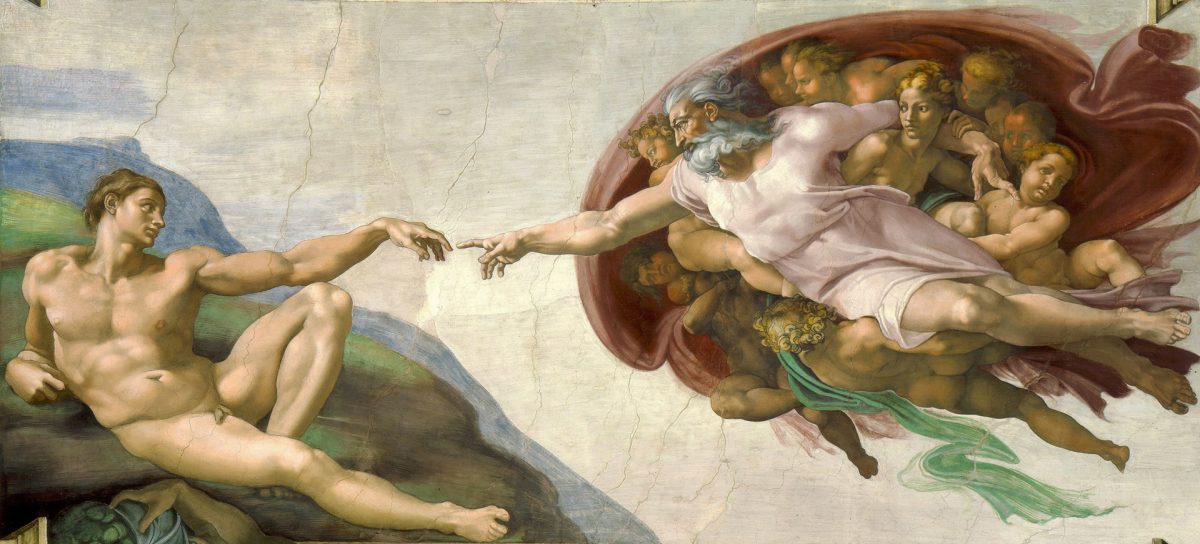 The Creation of Adam by Michelangelo at the Sistine Chapel in Vatican City. The Creation of Adam by Michelangelo at the Sistine Chapel in Vatican City.