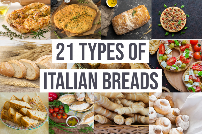 Collage - 21 Different Types Italian Breads