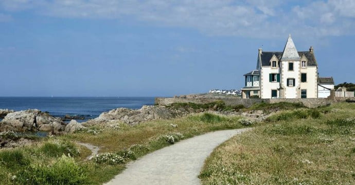 amazing view of a house by the seaside