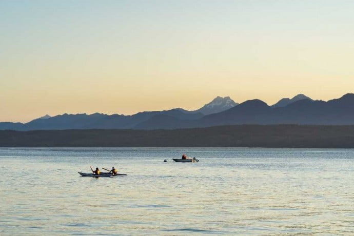 Kayaking on a lake