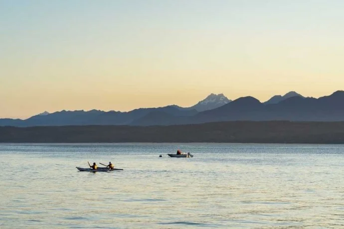Kayaking on a lake