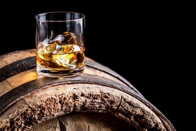 Whisky on a barrel