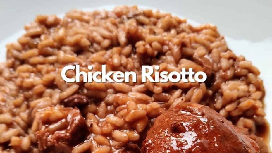 Chicken Risotto on a plate
