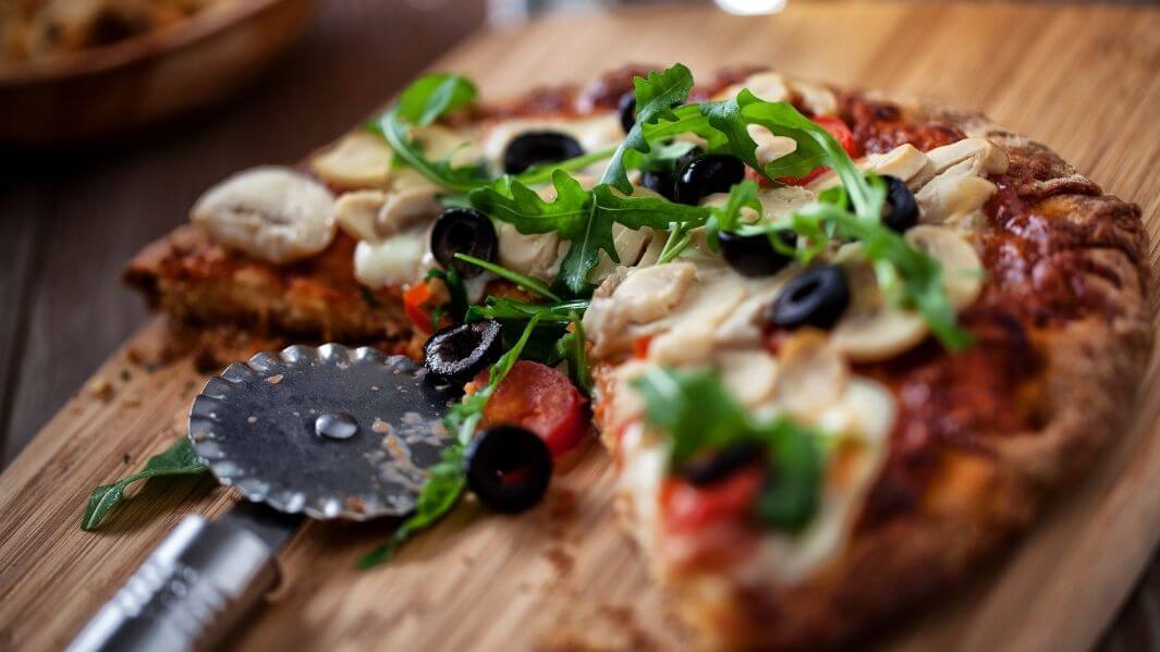 Italian Pizza on wooden board