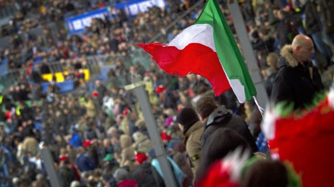 Italian football fans celebrating