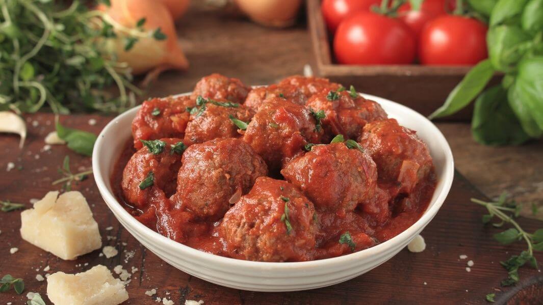 Real Italian meatballs in tomato sauce