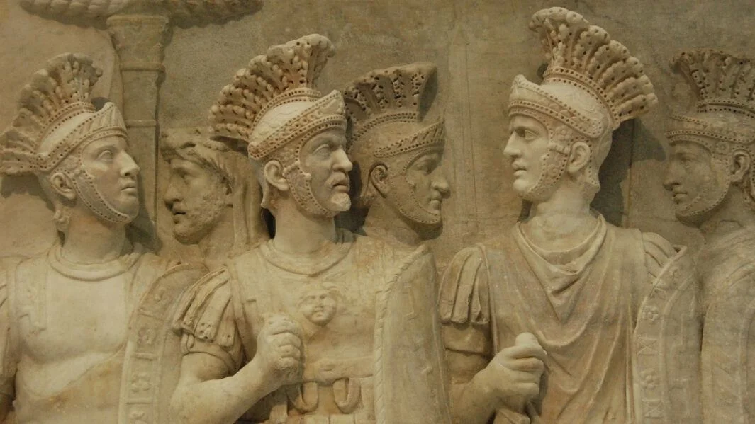Stone carvings of Roman centurions
