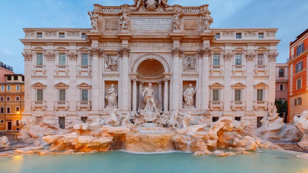 View of Rome's Trevi Fountain