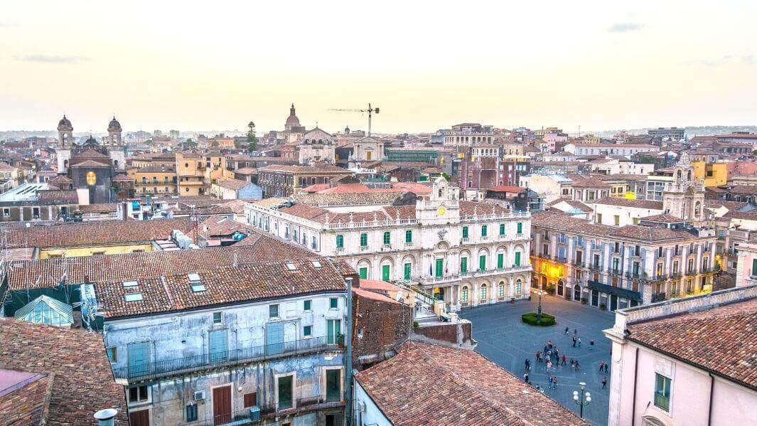 Roof top view of the University of Bologna in Italy